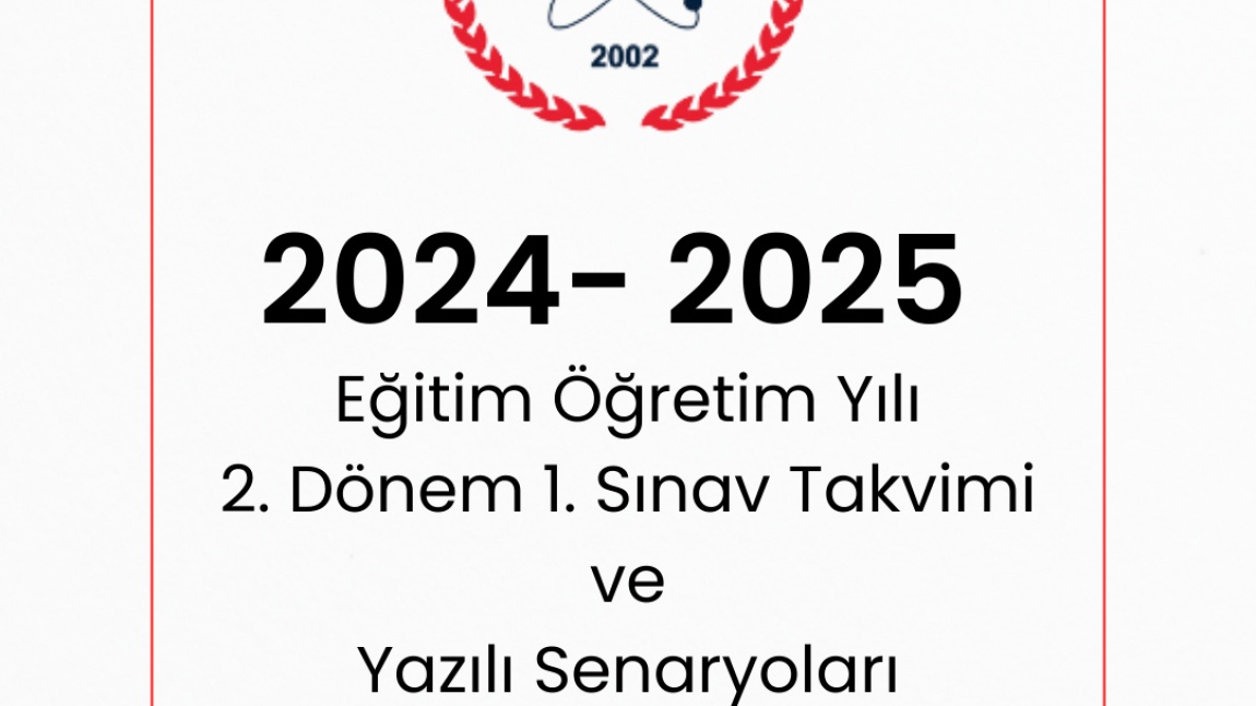 2024 2025 EĞİTİM ÖĞRETİM YILI 1NCİ YAZILI TAKVİMİ- KONU DAĞILIMLARI